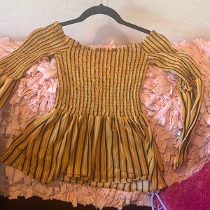 Off the shoulder loose tight blouse